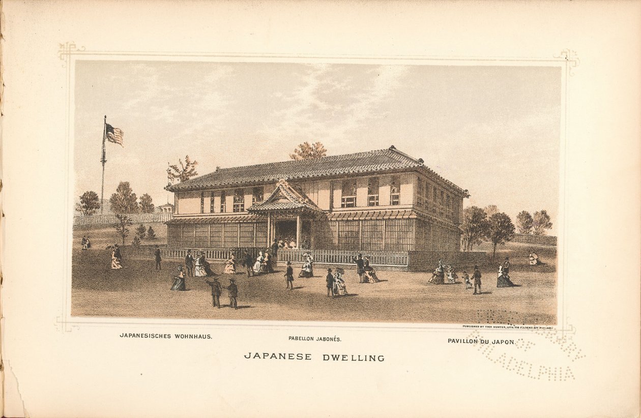 Japonské obydlí, z "Centennial Portfolio" od Thompsona Westcotta, 1876 od Thomas Hunter
