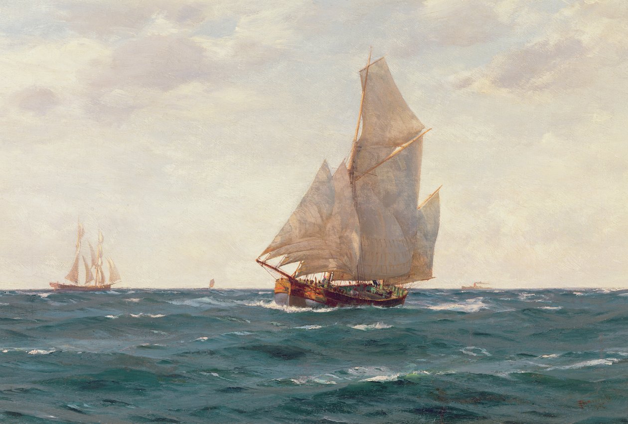 A Ketch and a Brigantine of the Coast, c.1905 od Thomas J. Somerscales