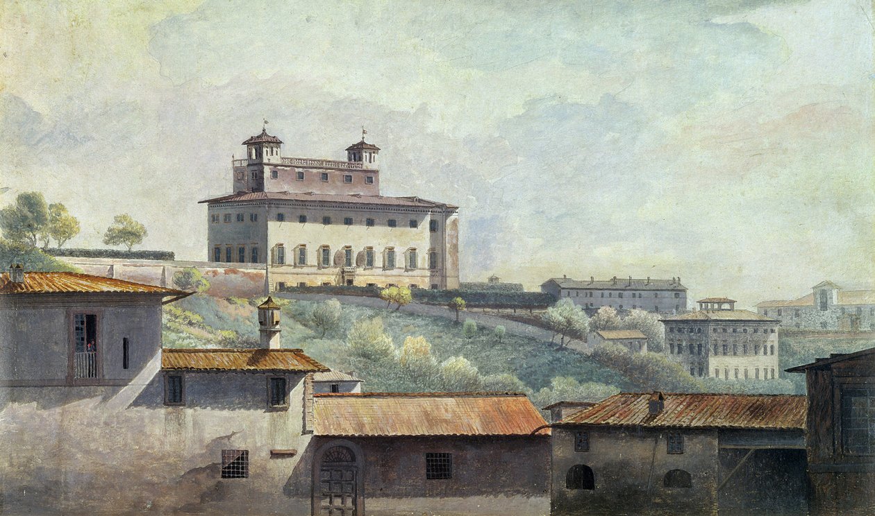 Villa Medici, Řím, kolem roku 1776 (olej na papíře) od Thomas Jones