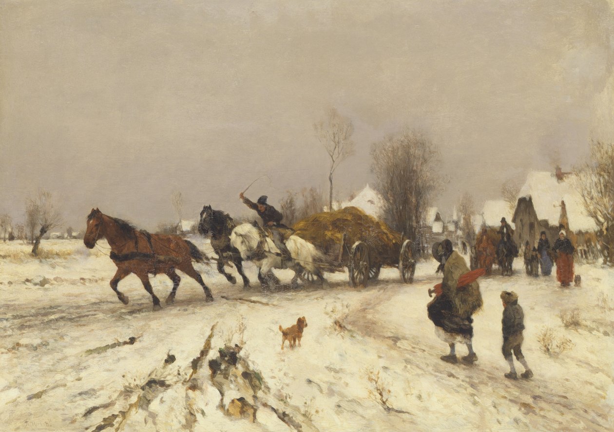 Vesnice v zimě, 1876 od Thomas Ludwig Herbst