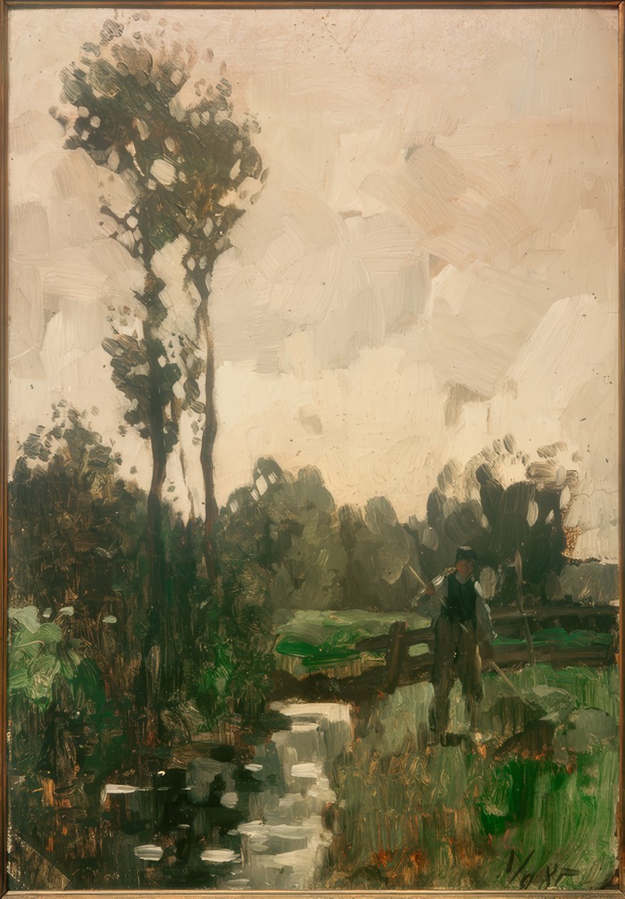 Farmář u potoka od Thomas Ludwig Herbst