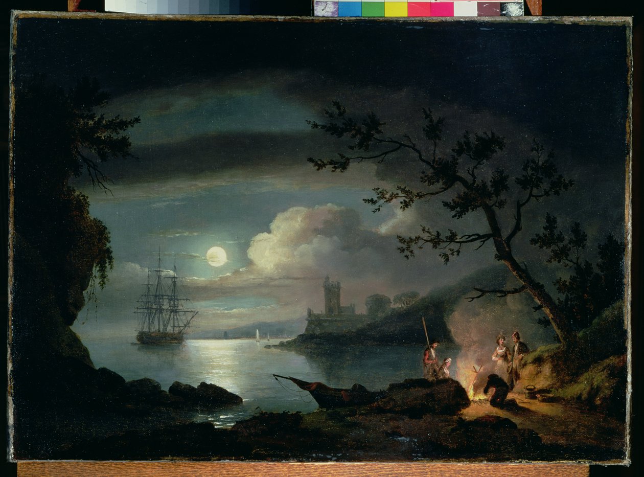 Teignmouth za svitu měsíce od Thomas Luny