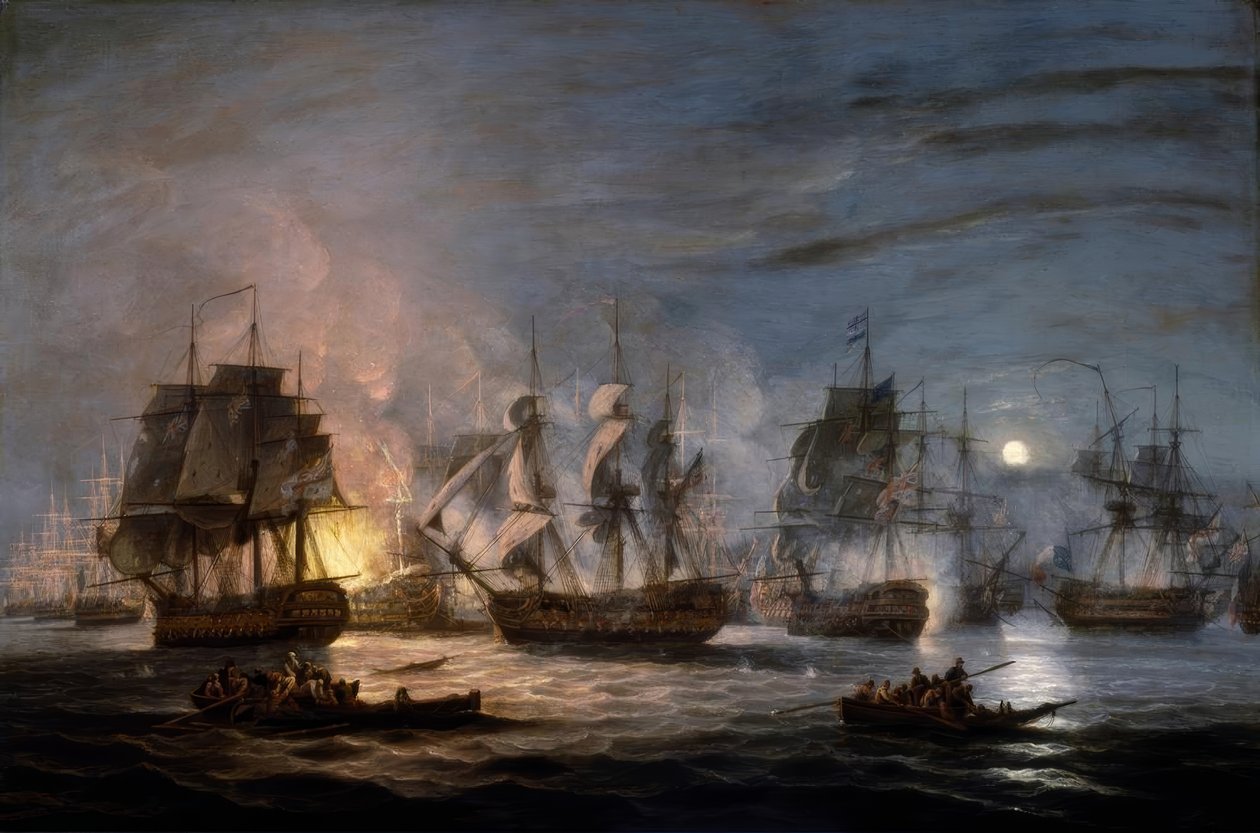 Bitva na Nilu, 1. srpna 1798 od Thomas Luny