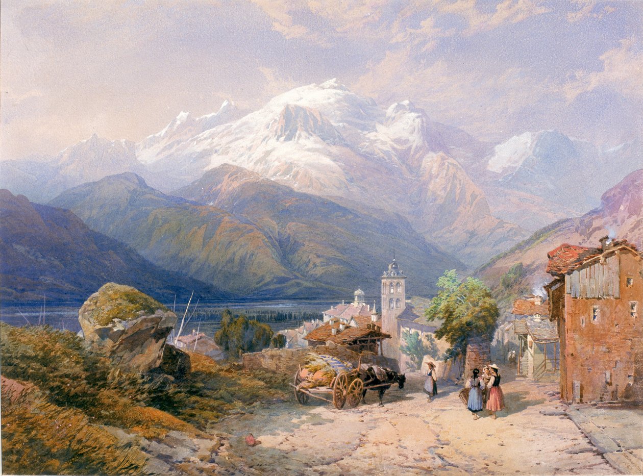 Bourg St Maurice, Savoy (tělová barva a akvarel na papíře) od Thomas Miles II Richardson