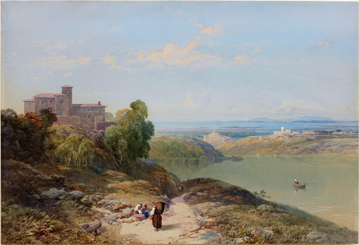 Italská jezerní scéna (tělová barva) od Thomas Miles II Richardson