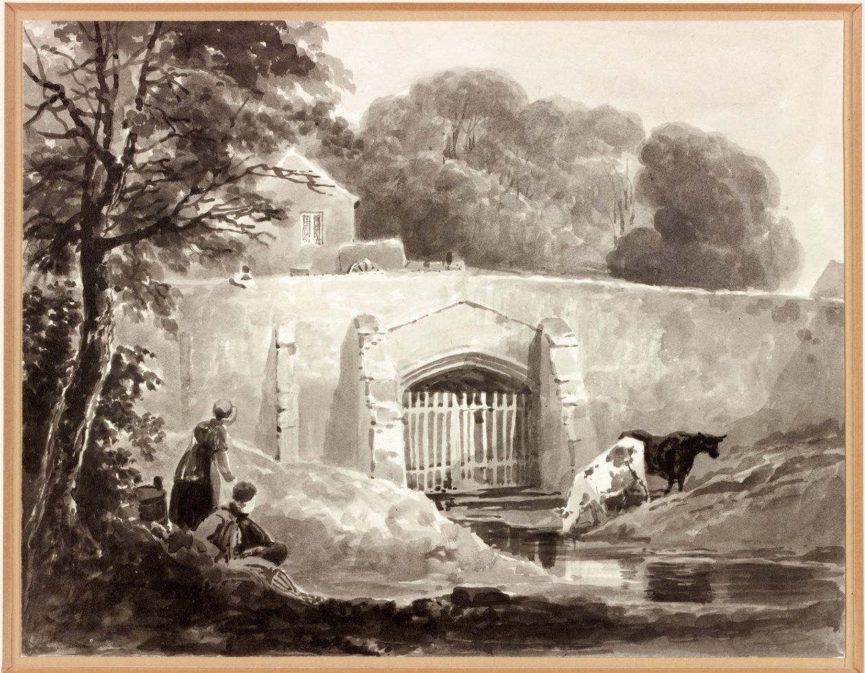Barras Bridge (akvarel (mytí) na papíře (na kartě)) od Thomas Miles Richardson