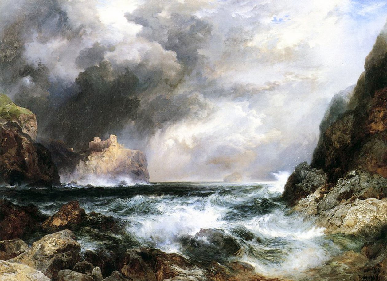 Hrad ve Skotsku, 1910 od Thomas Moran