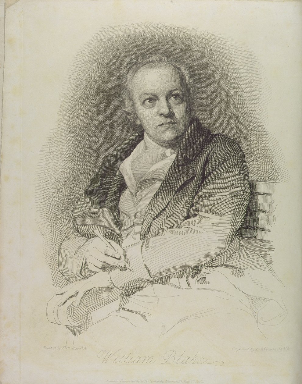 Portrét Williama Blakea, frontispice z „The Grave, A Poem“ od Williama Blakea (1757-1827), vyrytý Luigi Schiavonetti (1765-1810) 1808 od Thomas Phillips