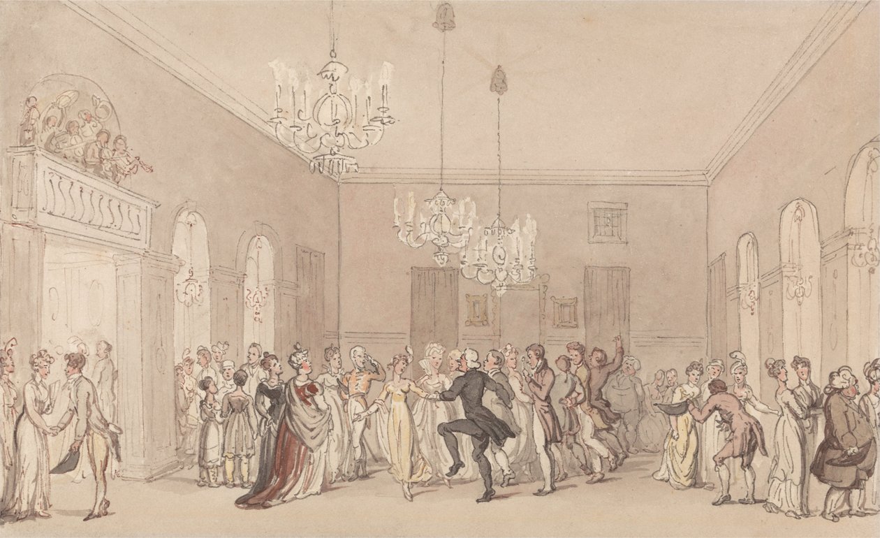 Ples ve Scarborough od Thomas Rowlandson