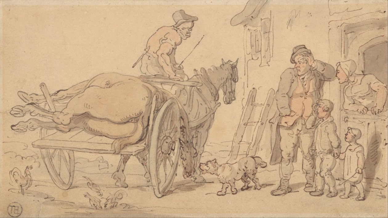 Mrtvý kůň na Knackers košíku od Thomas Rowlandson