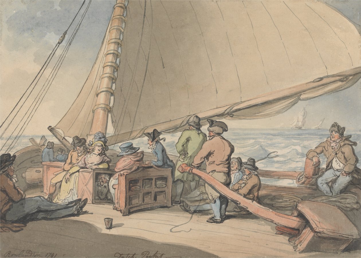 Holandský balíček ve stoupajícím vánku od Thomas Rowlandson