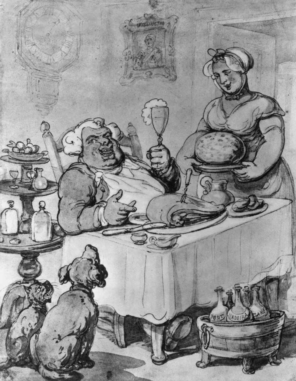 Dobré jídlo, (bw negativní) od Thomas Rowlandson