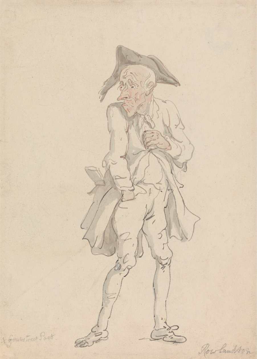 Grub Street básník od Thomas Rowlandson