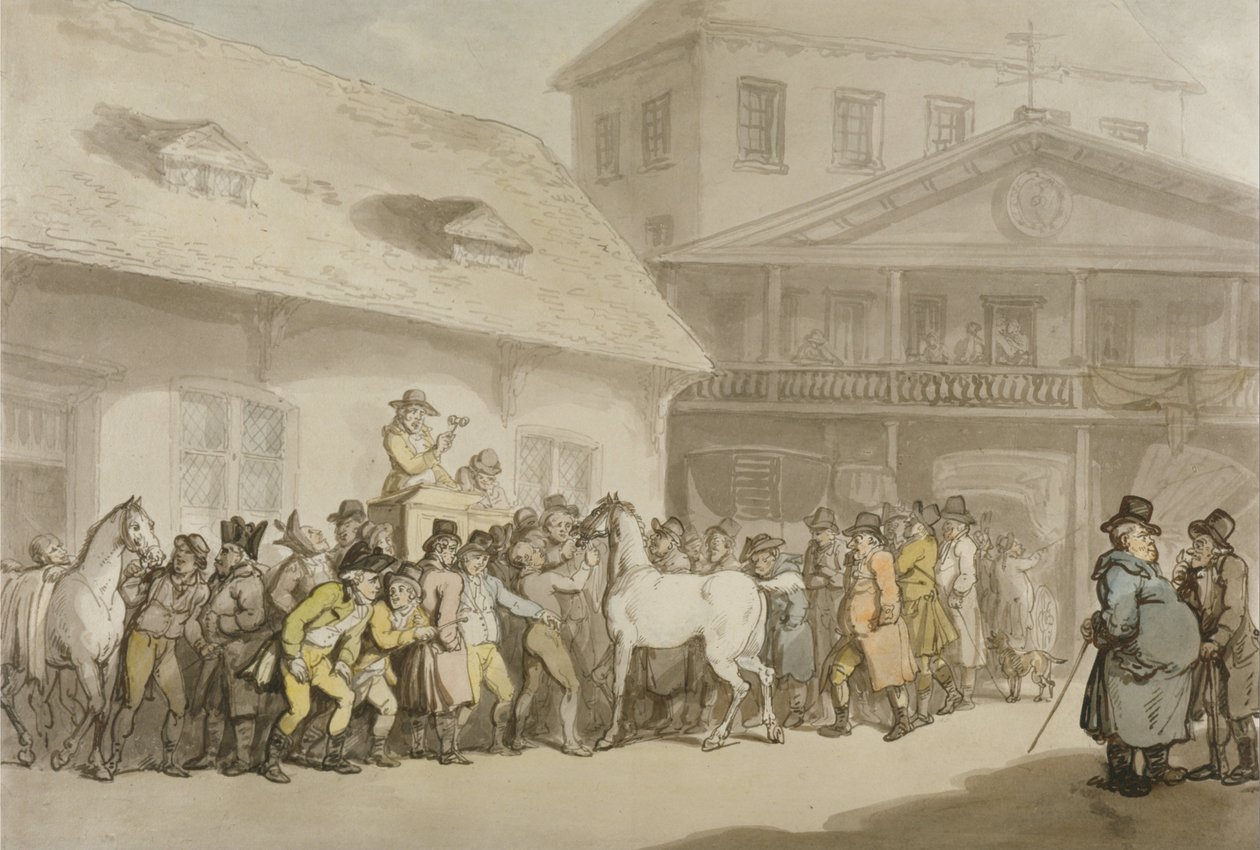 Prodej koní v úložišti Hopkinss, Barbican od Thomas Rowlandson