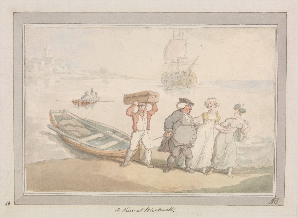 Pohled na Blackwall od Thomas Rowlandson