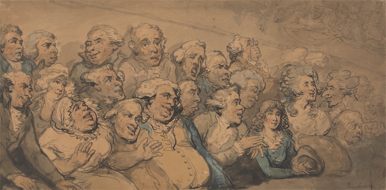 Audience v divadle Drury Lane od Thomas Rowlandson