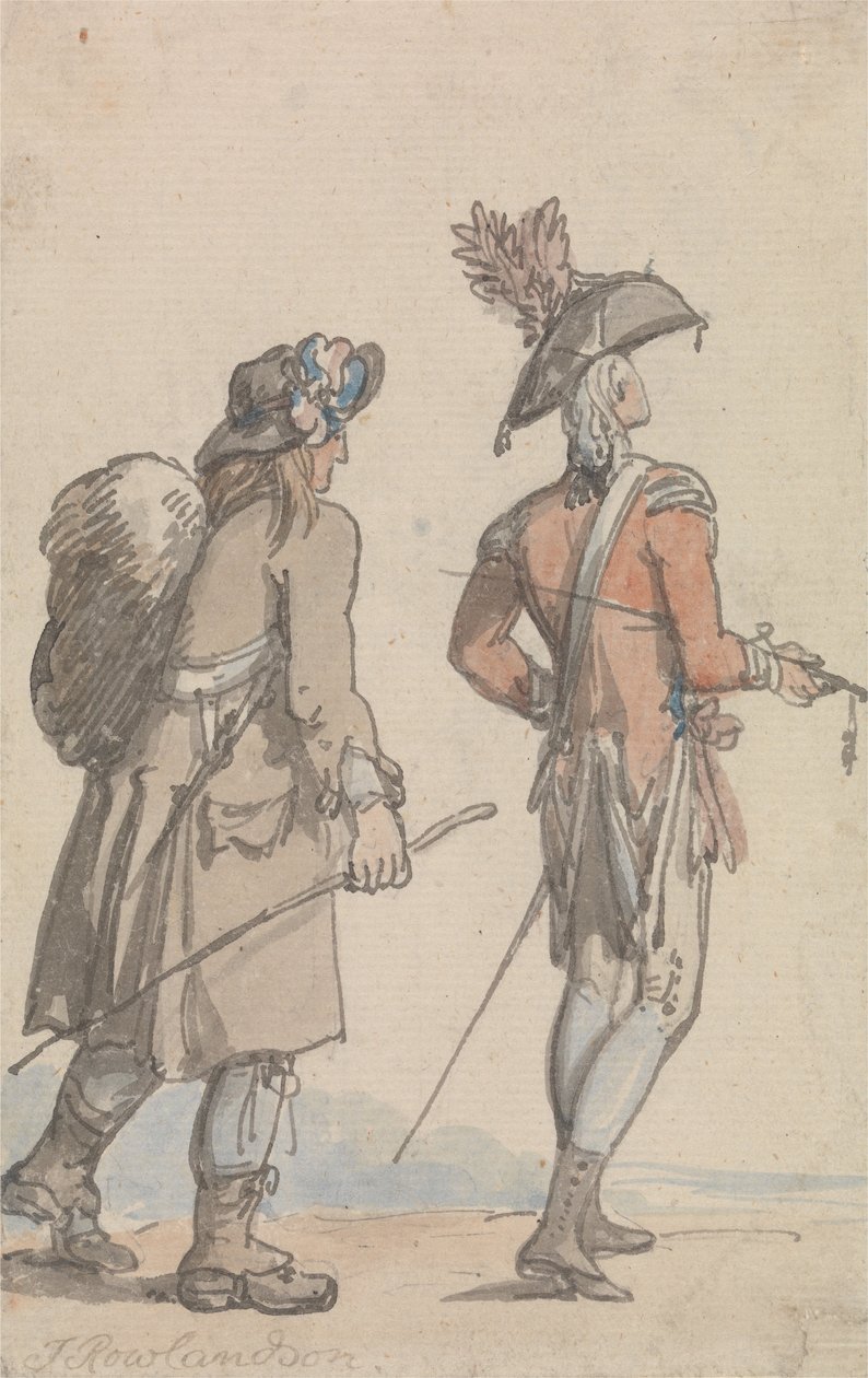 Důstojník a jeho sluha od Thomas Rowlandson