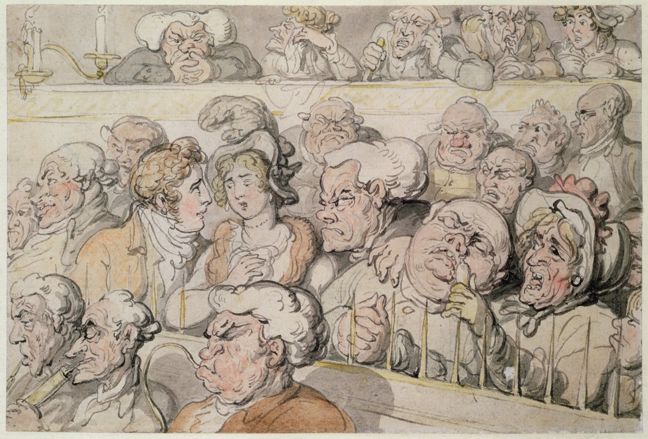V divadle, v jámě (pero, wc a tužka na papíře) od Thomas Rowlandson