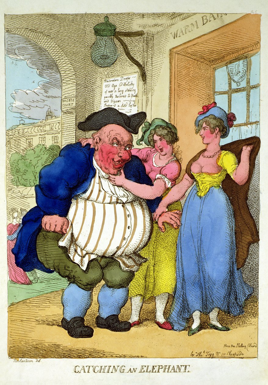 Chytání slona, 1812 od Thomas Rowlandson