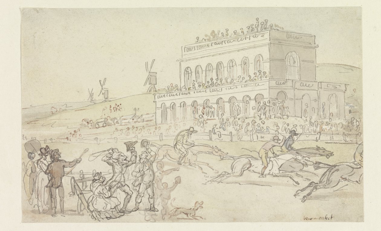 Doktor Syntax prohrál své peníze na Race Ground v Yorku (pero a inkoust s wc na papíře) od Thomas Rowlandson