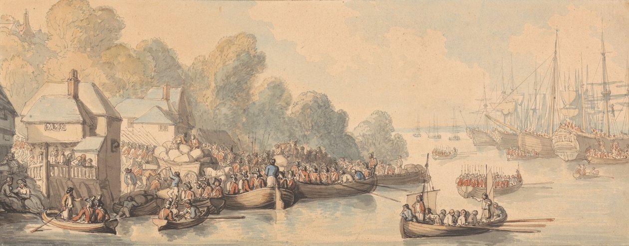 Nalodění v Southamptonu, 20. června 1794 od Thomas Rowlandson