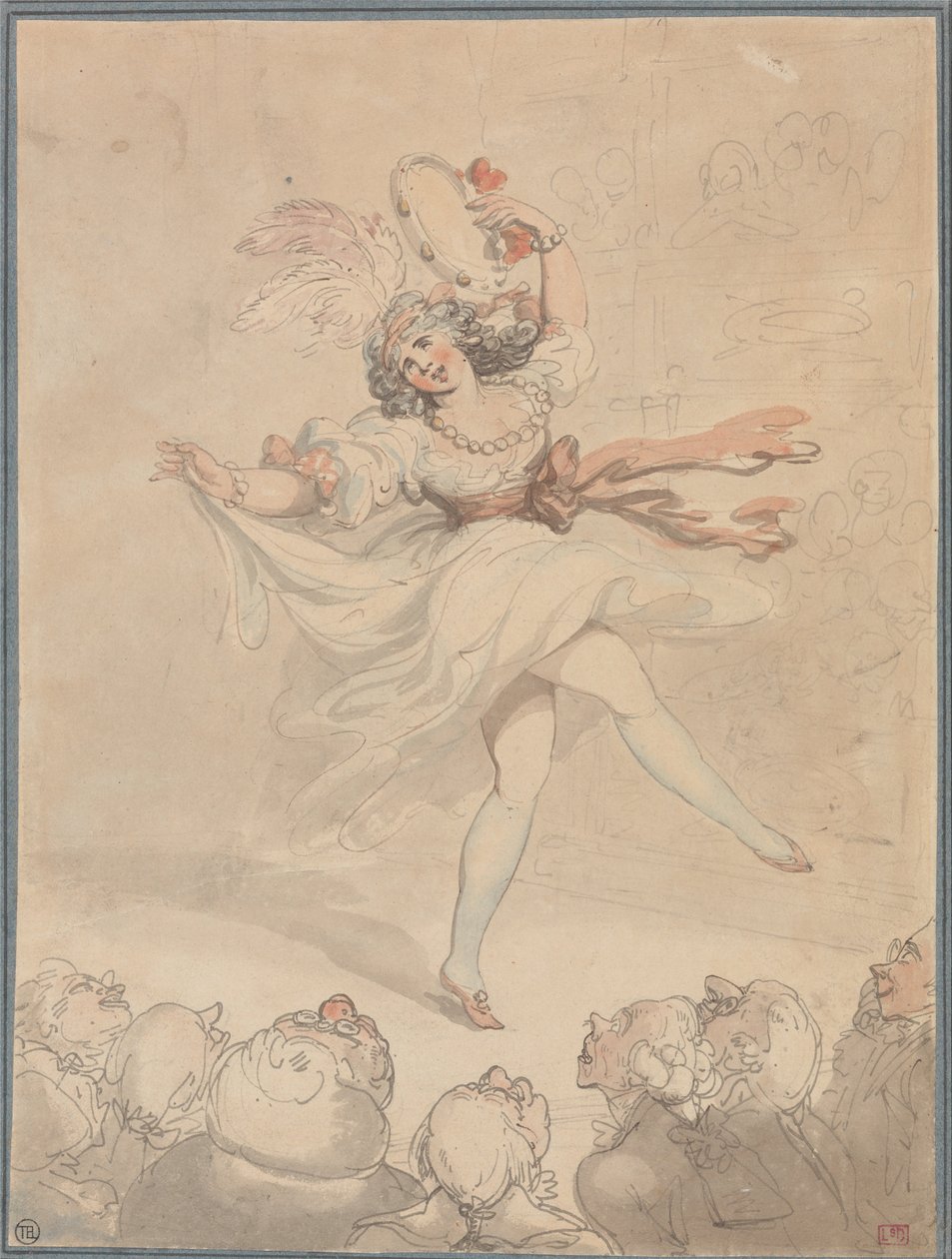 Tanečnice s tamburínou od Thomas Rowlandson