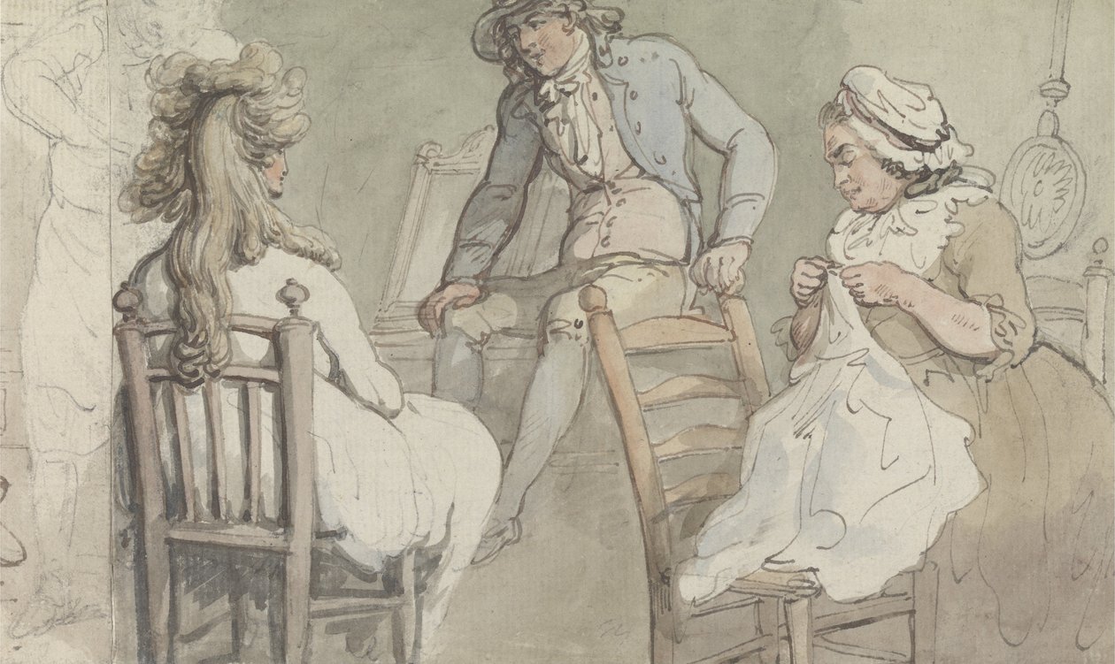 Interiér šatny s Jackem Bannisterem od Thomas Rowlandson
