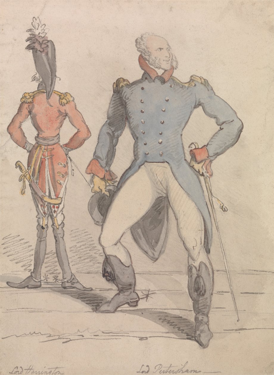 Lord Harrington a Lord Petersham od Thomas Rowlandson