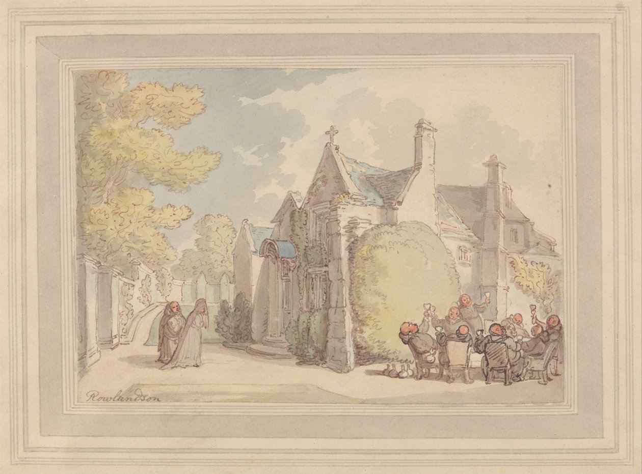 Mniši unášející se mimo klášter od Thomas Rowlandson