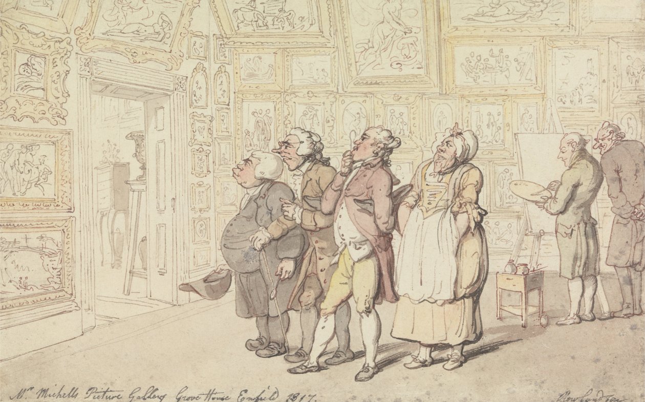 Mr. Michells Picture Gallery, Grove House, Enfield 1817 od Thomas Rowlandson