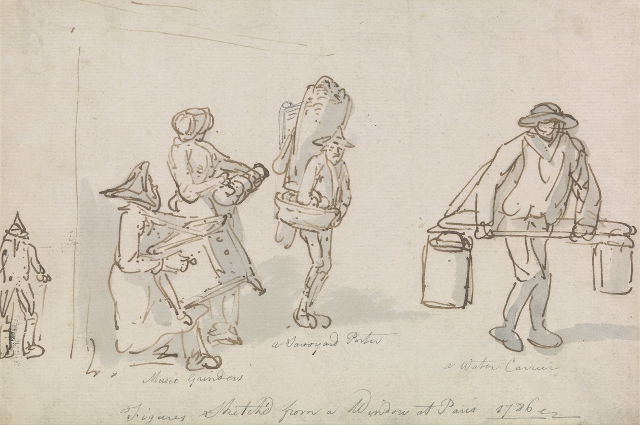 Parisian Street Figures od Thomas Rowlandson