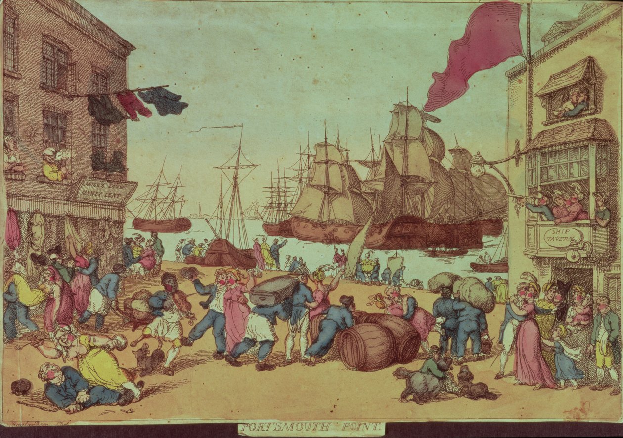 Portsmouth Point, 1811 (viz také 60284) od Thomas Rowlandson