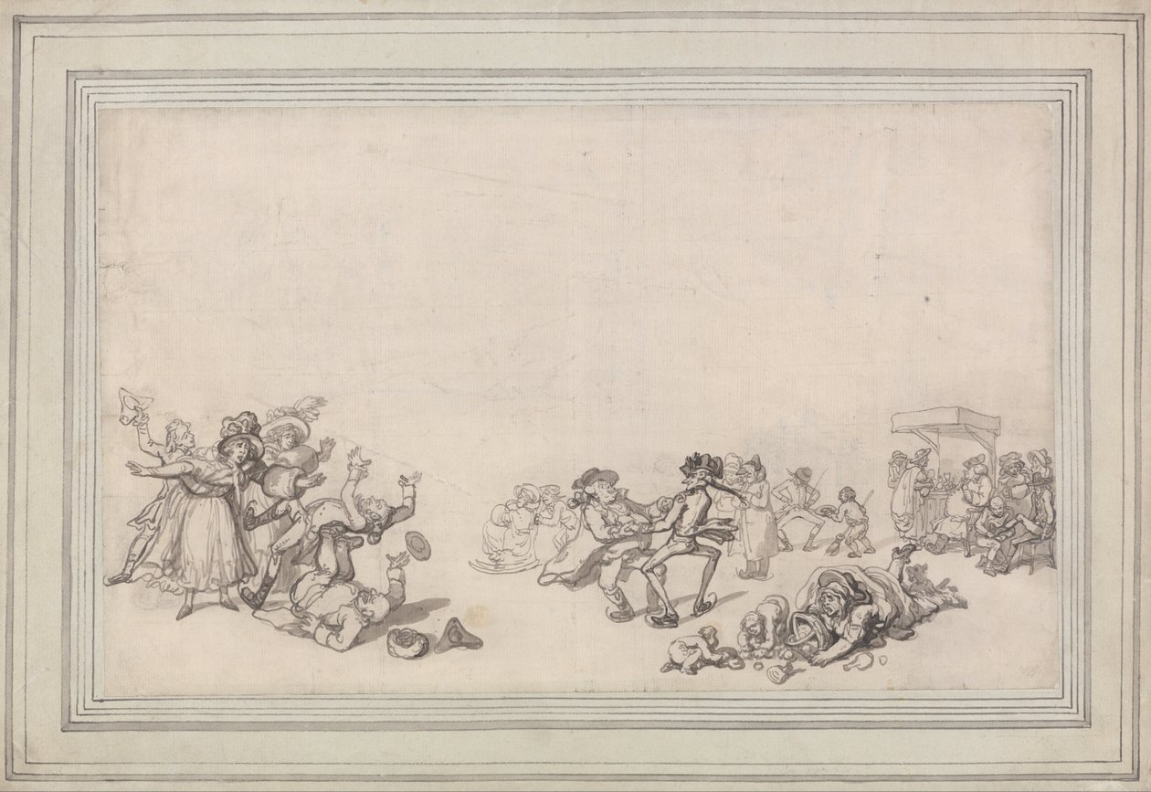 Bruslení na Serpentine od Thomas Rowlandson