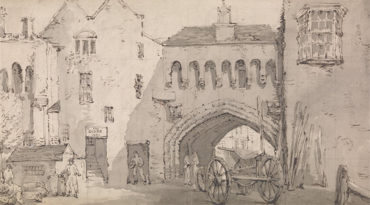 Southampton, Watergate a Globe Inn od Thomas Rowlandson