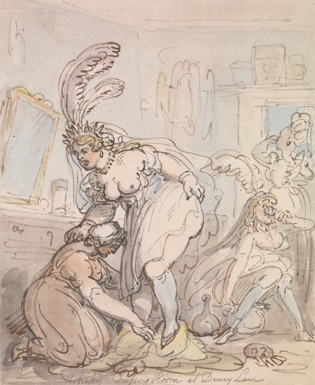 Šatna hereček v Drury Lane od Thomas Rowlandson