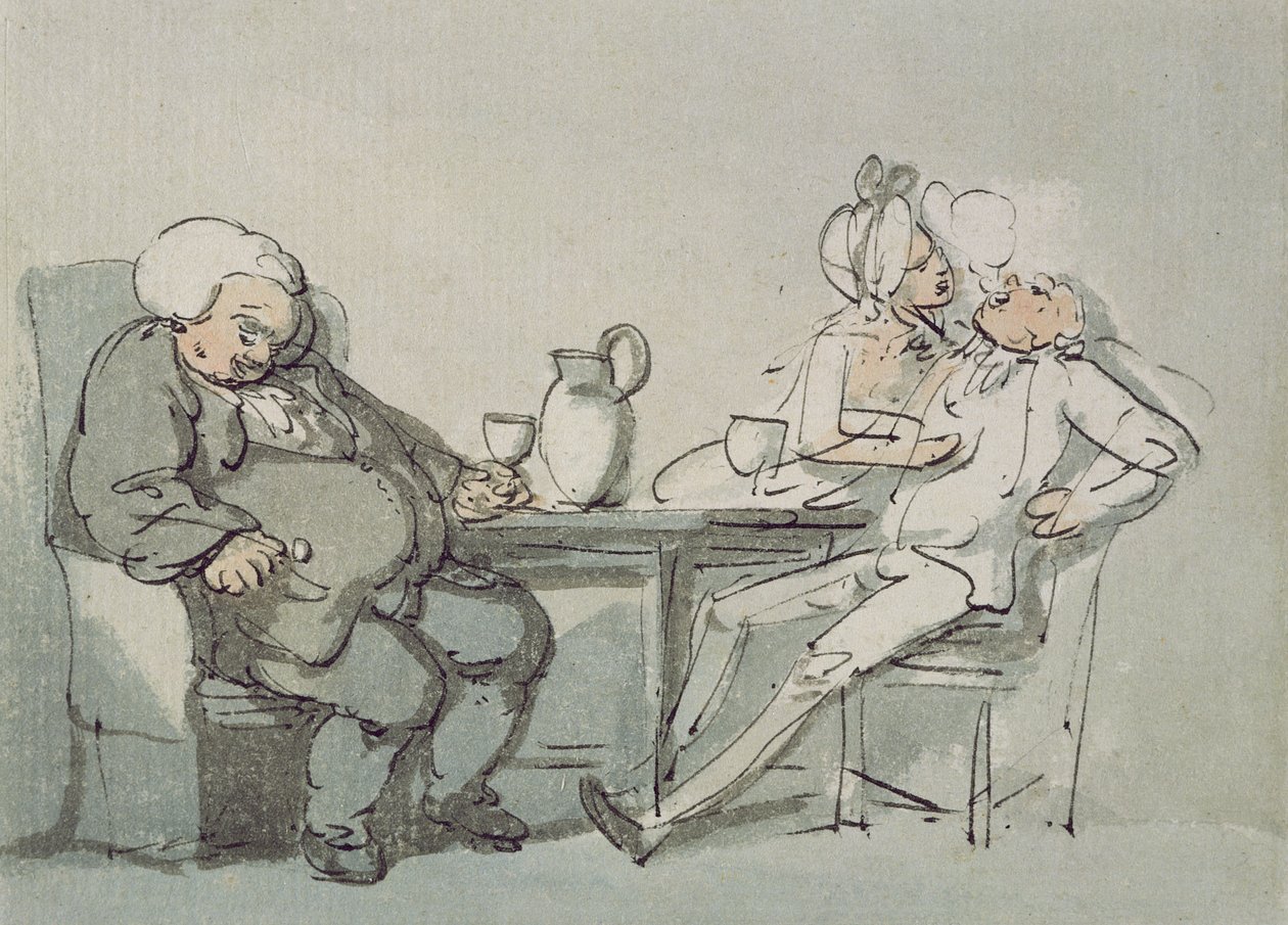 Doktor zvítězil (pero, tuš a čb na papíře) od Thomas Rowlandson