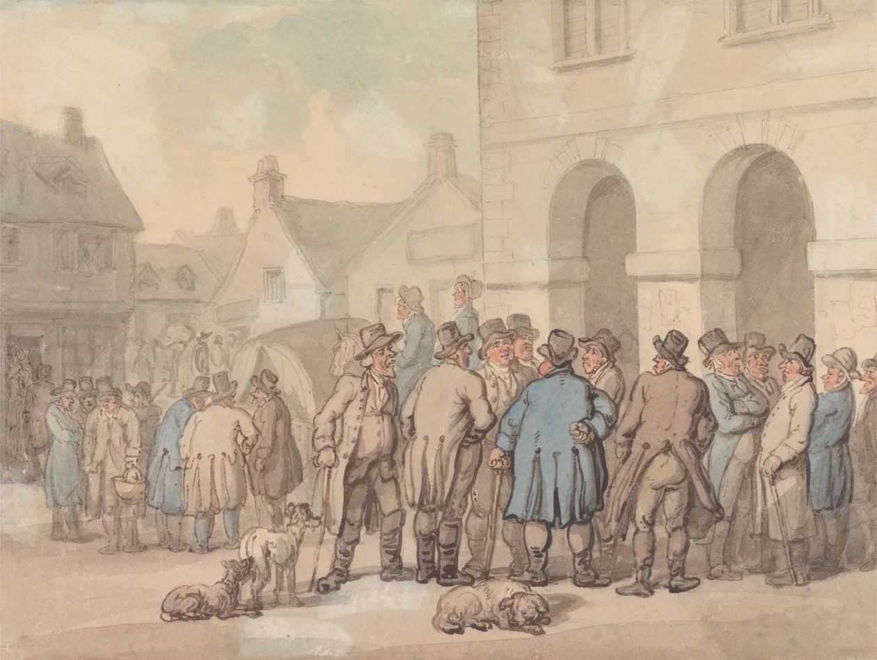 The Market Place, Brackley, Northamptonshire od Thomas Rowlandson