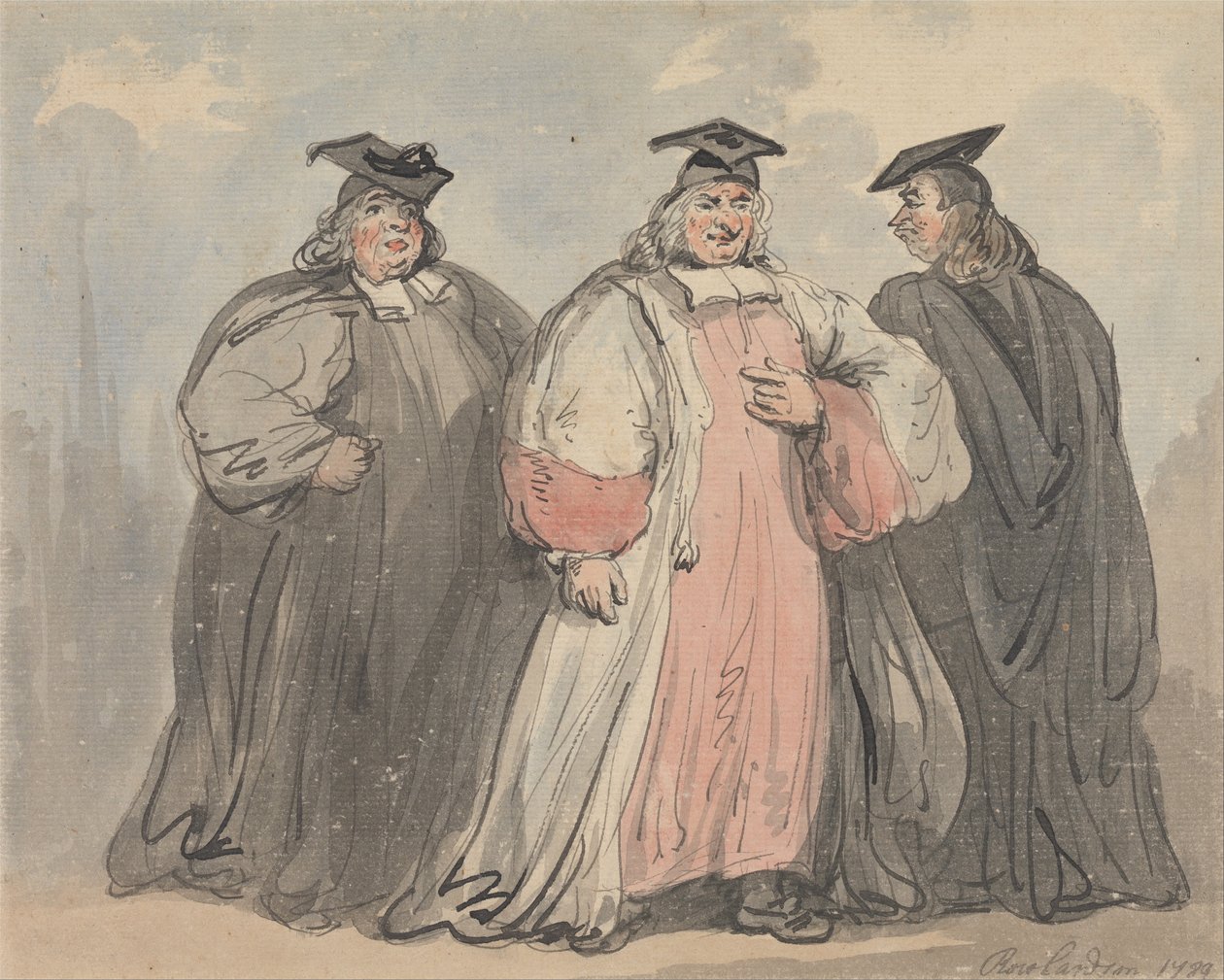 Tři administrativní učenci od Thomas Rowlandson