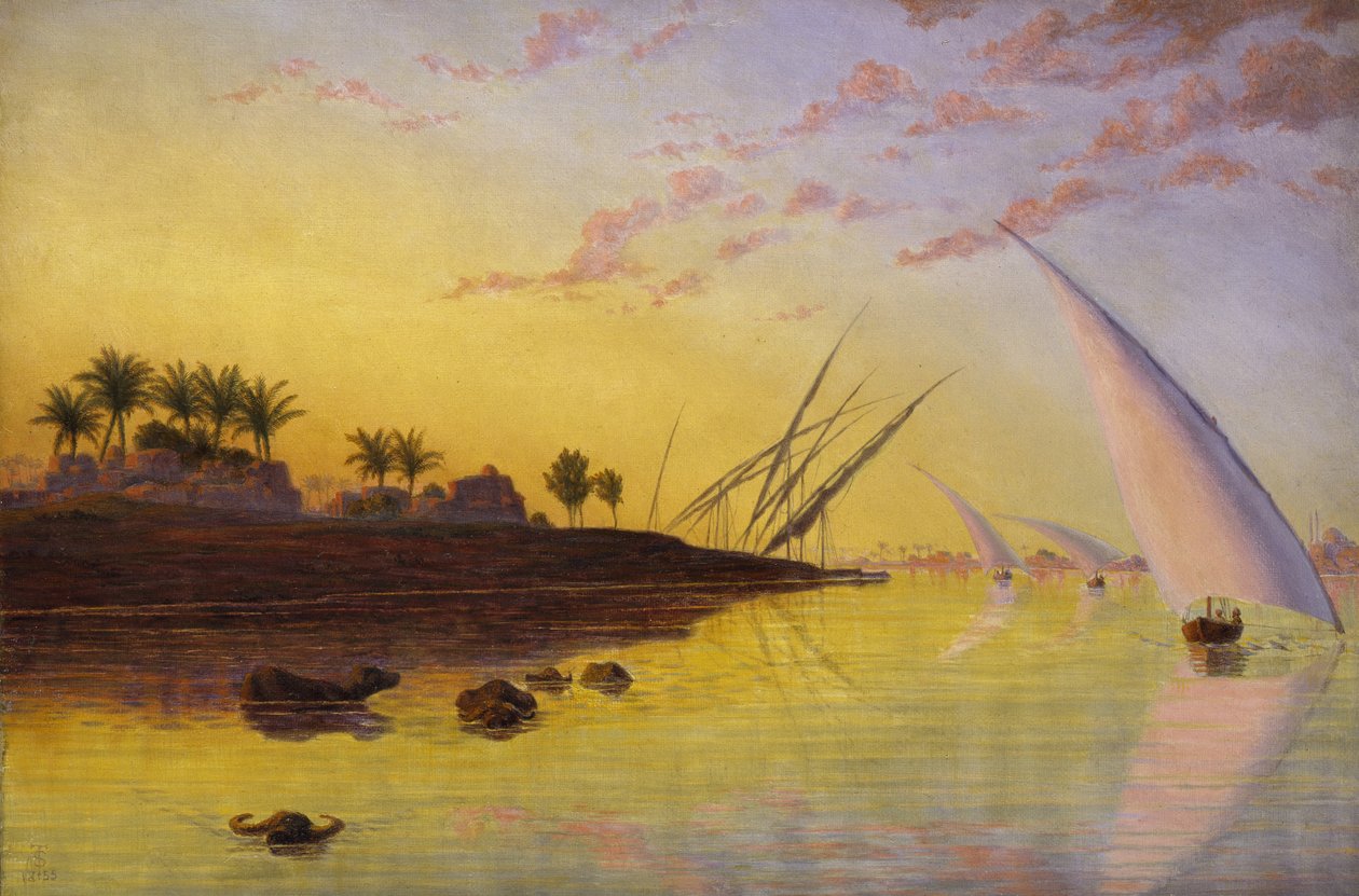 Pohled na Nil, 1855 od Thomas Seddon