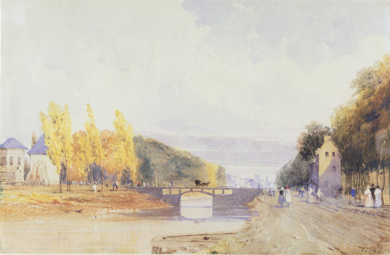 Brusel z Pařížské silnice, 1831 (wc nad tužkou s tělovou barvou na papíře) od Thomas Shotter Boys