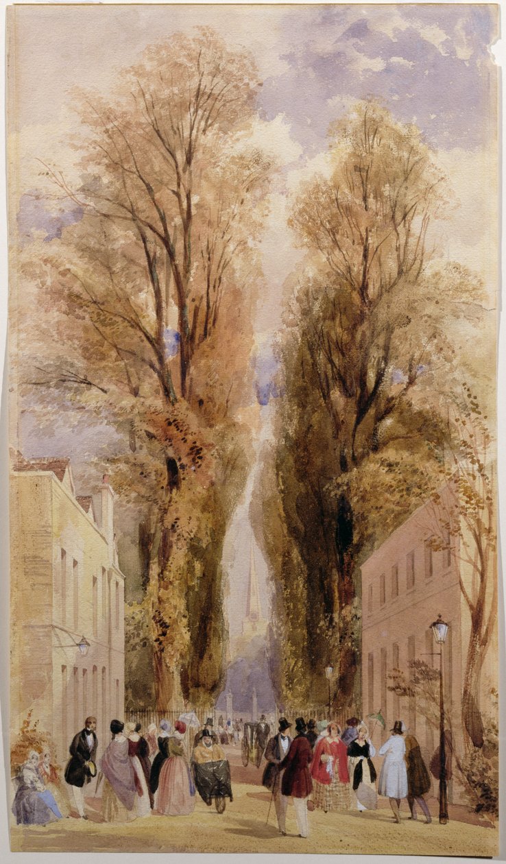 The Old Well Walk, Cheltenham, kolem roku 1840 od Thomas Shotter Boys