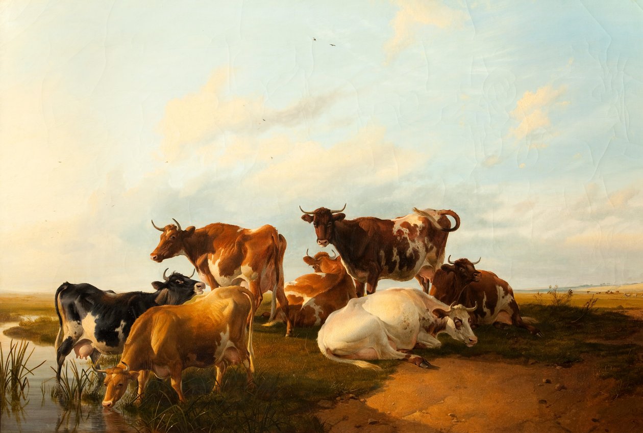 Večer na loukách, 1871 od Thomas Sidney Cooper