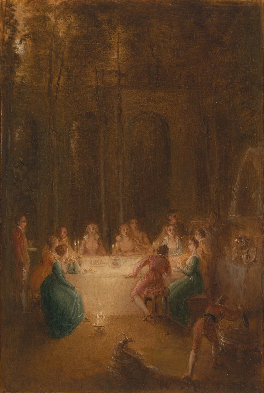 Večeře u fontány od Thomas Stothard
