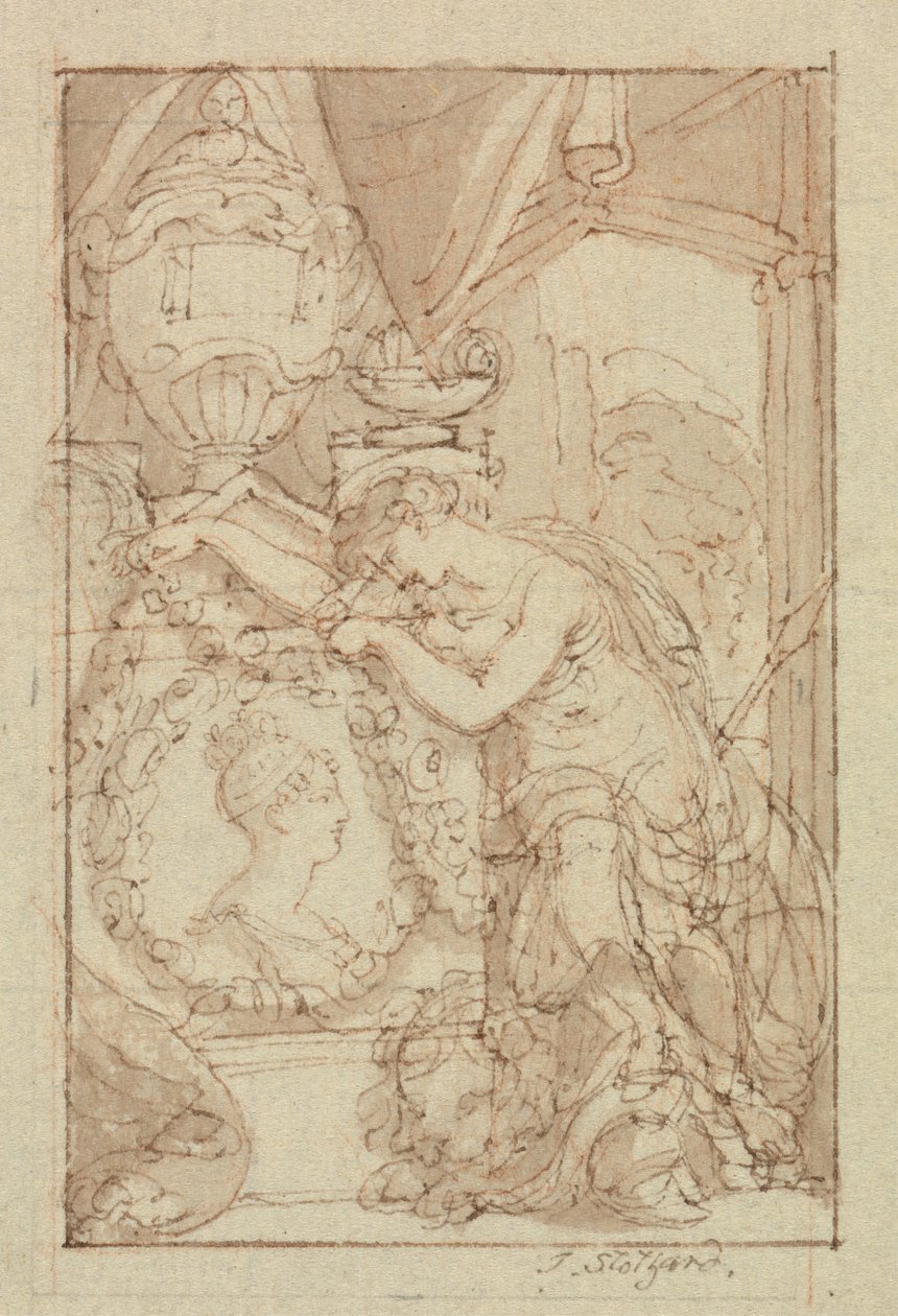 Bez názvu (pero a hnědý inkoust na papíře) od Thomas Stothard