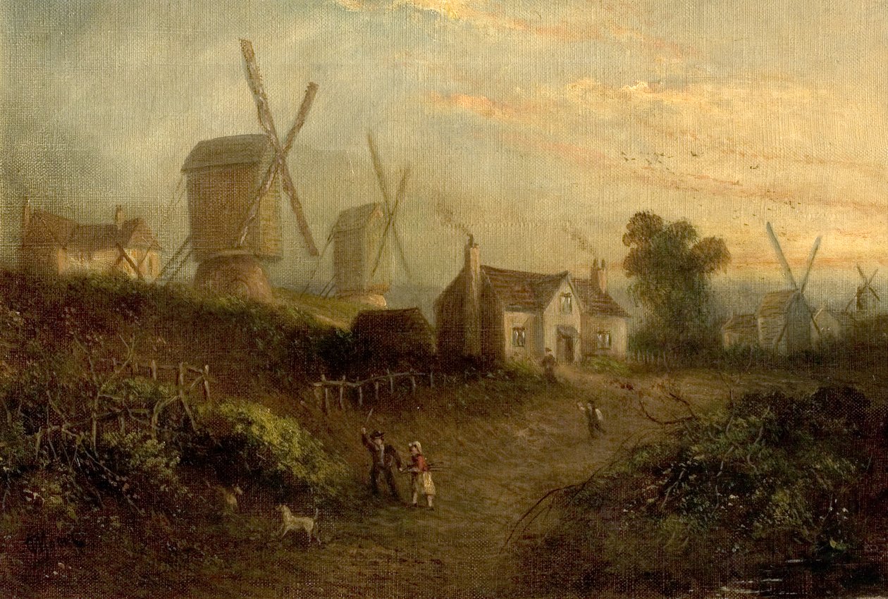 Mills and Gorse Bushes v Nottingham Forest, 1848 od Thomas Sturge Moore