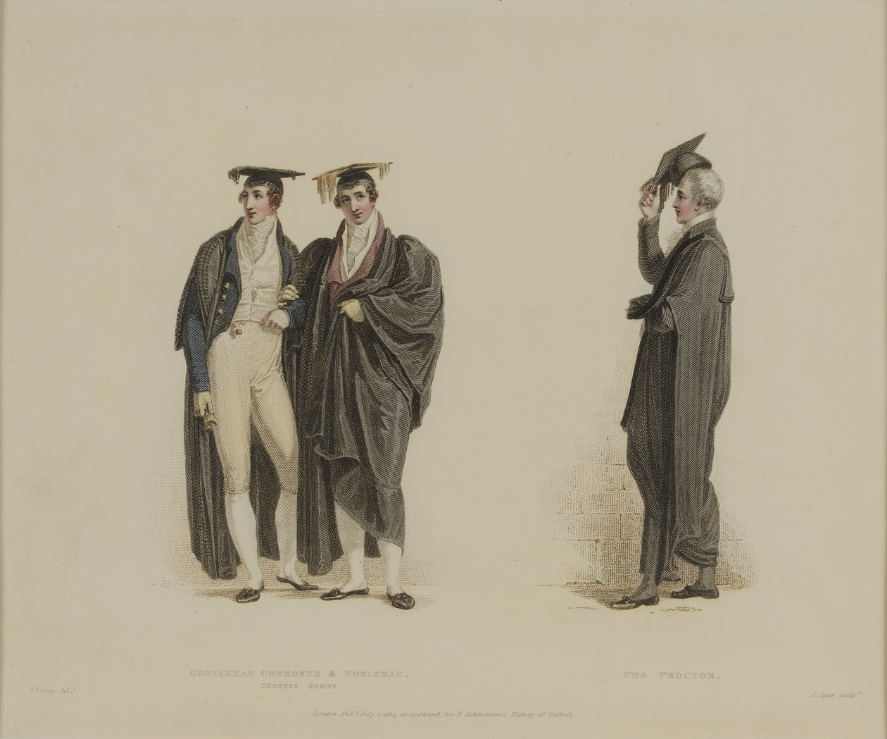 Gentleman Commoner und Nobleman with Pro Proctor, ryl J. Agar, publikováno v R. Ackermann