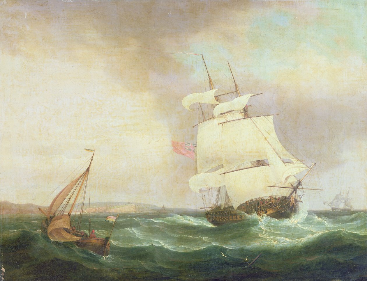 Bouřlivé počasí od Thomas Whitcombe