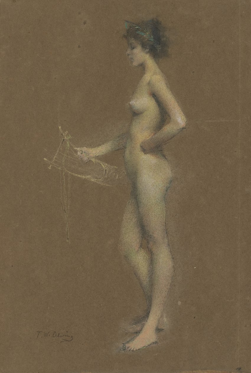 Sapfó, 1893-94 (pastel na hnědém papíře) od Thomas Wilmer Dewing