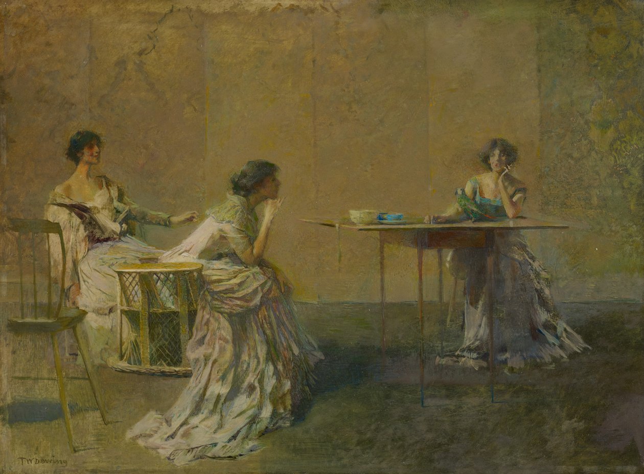 The Gossip, kolem roku 1907 od Thomas Wilmer Dewing