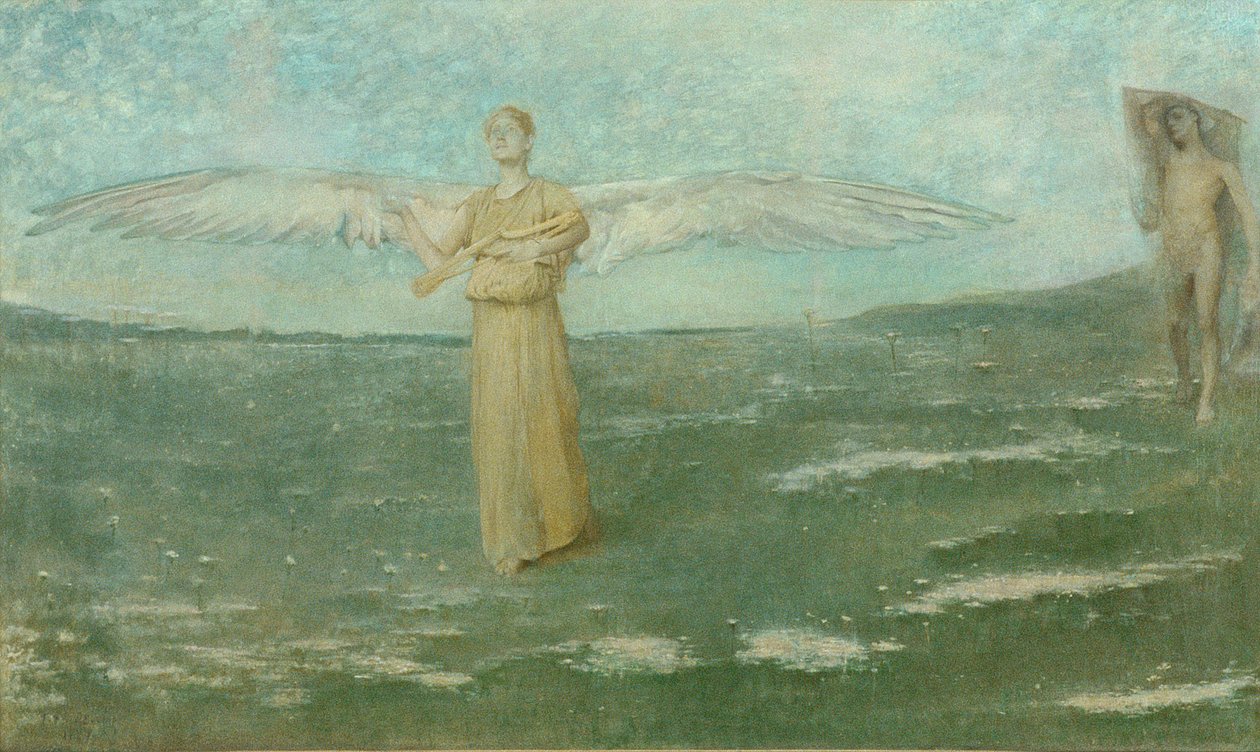 Tobiáš a anděl, 1887 od Thomas Wilmer Dewing